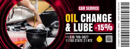 Discount Offer on Oil Change and Lube Coupon Design Template
