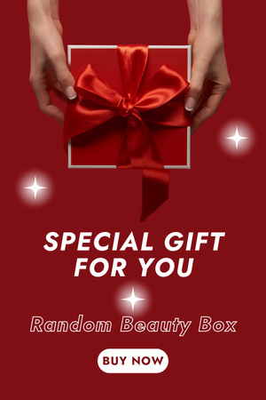 Template di design speciale beauty box offerta regalo rosso Pinterest