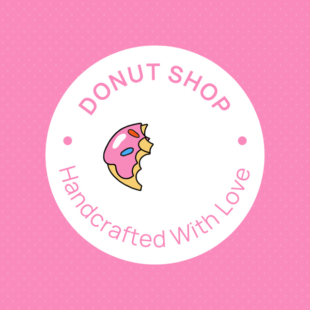 Handmade Glazed Donuts Sale Offer Animated Logo Πρότυπο σχεδίασης