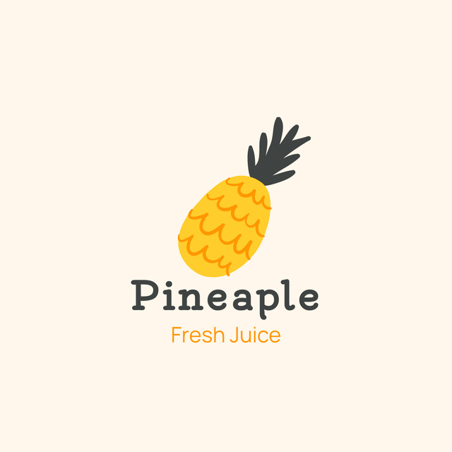 Ontwerpsjabloon van Logo 1080x1080px van Fresh Pineapple Juice Offer