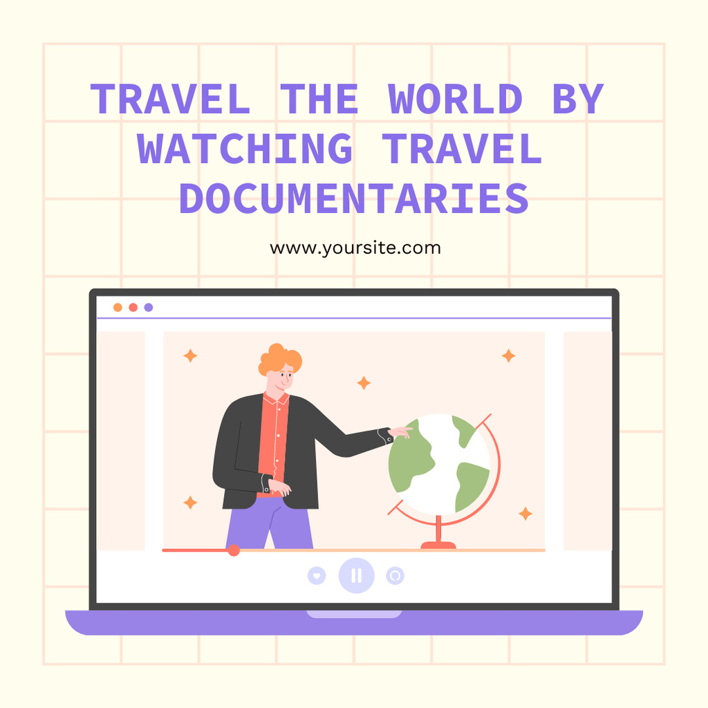 Modèle de visuel Travel Documentaries Promotion  - Instagram