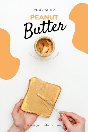 Delicious Peanut Butter Postcard 4x6in Vertical Design Template
