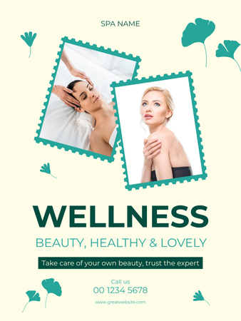 Designvorlage Beauty & Wellness Center Angebot für Poster US