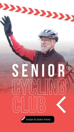 Designvorlage Senior Cycling Club in Rot für Instagram Video Story