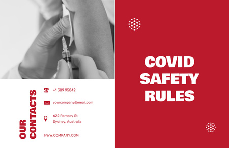Ontwerpsjabloon van Brochure 11x17in Bi-fold van List of Safety Rules During Covid Pandemic