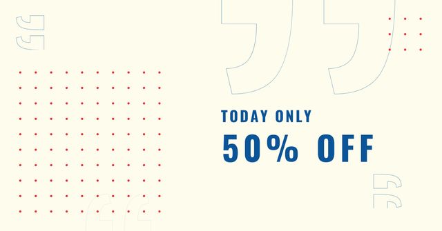 Sale Discount Offer with Polka Dot pattern Facebook AD Design Template