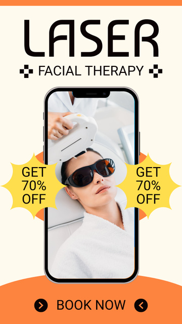 Designvorlage Booking up for Laser Facial Treatment für Instagram Story