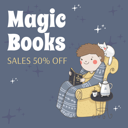 Book Sale Announcement Instagram tervezősablon