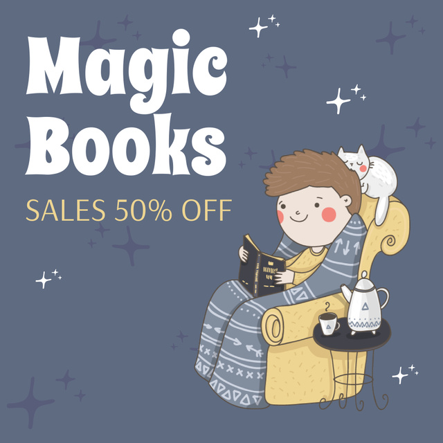 Ontwerpsjabloon van Instagram van Remarkable Books Discount Ad