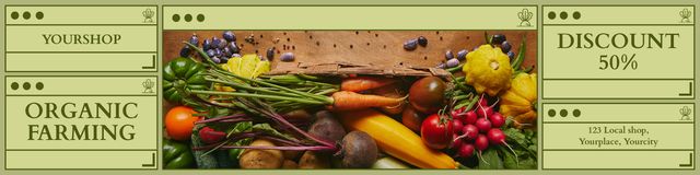 Offer Discounts on Farm Organic Products Twitterデザインテンプレート
