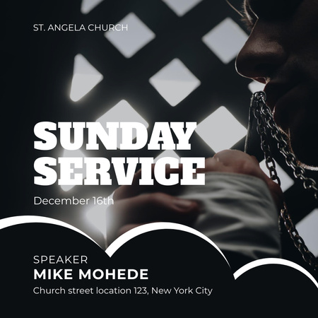 Sunday Service Announcement Instagram tervezősablon