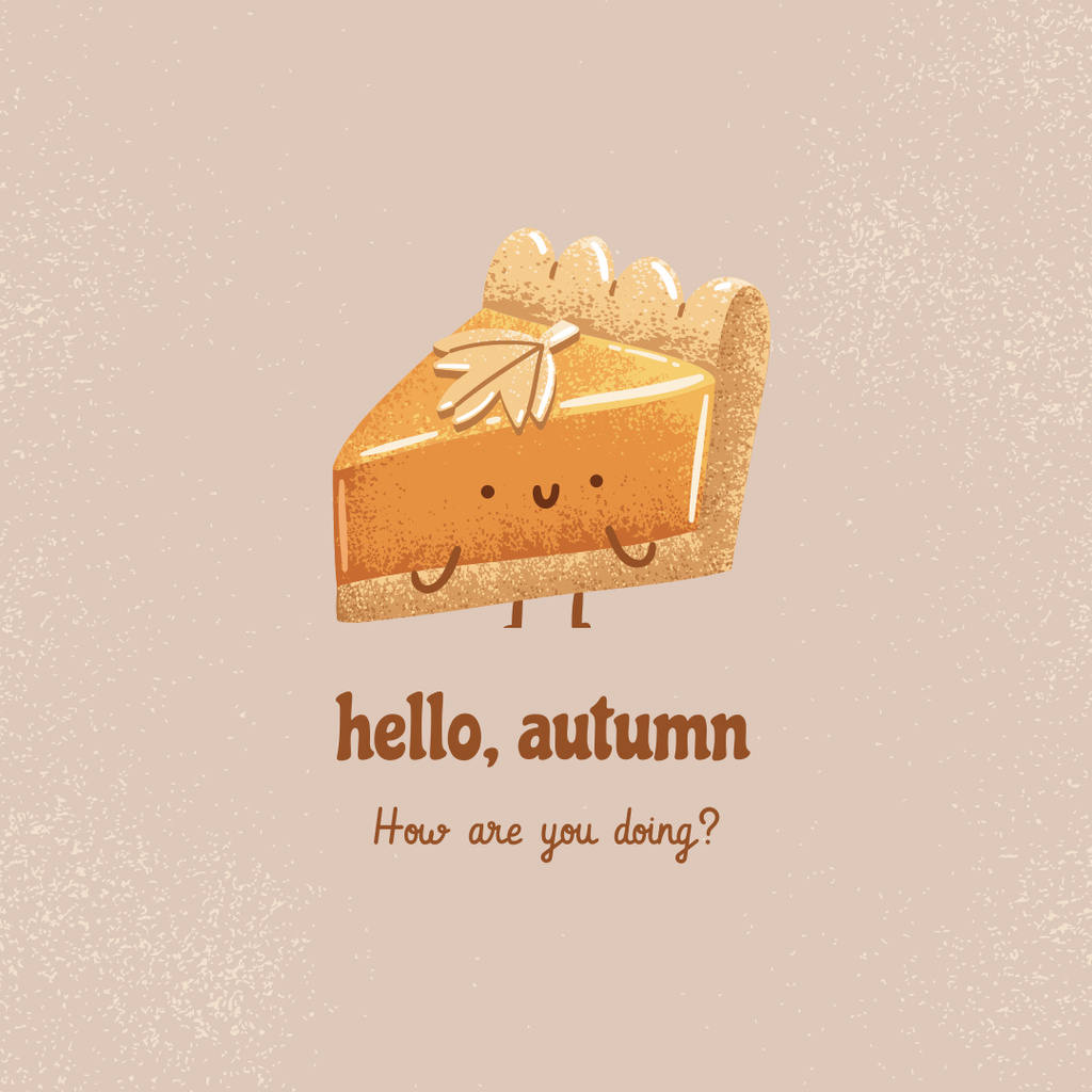Autumn Inspiration with Cute Piece of Cake Instagram Design Template