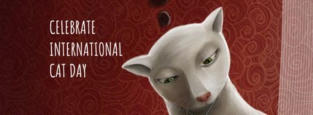 Cat Day Celebration Announcement Facebook cover Design Template