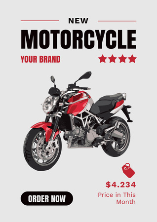 New Motorcycles for Sale Poster Design Template