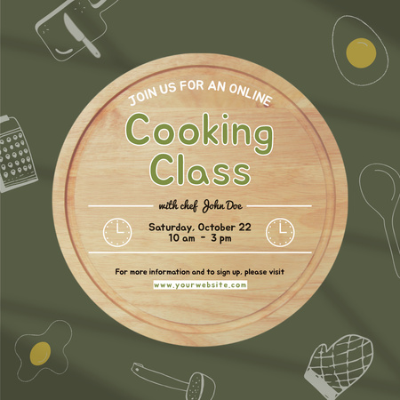 Cooking Class instagram Template with doodles Instagram – шаблон для дизайну