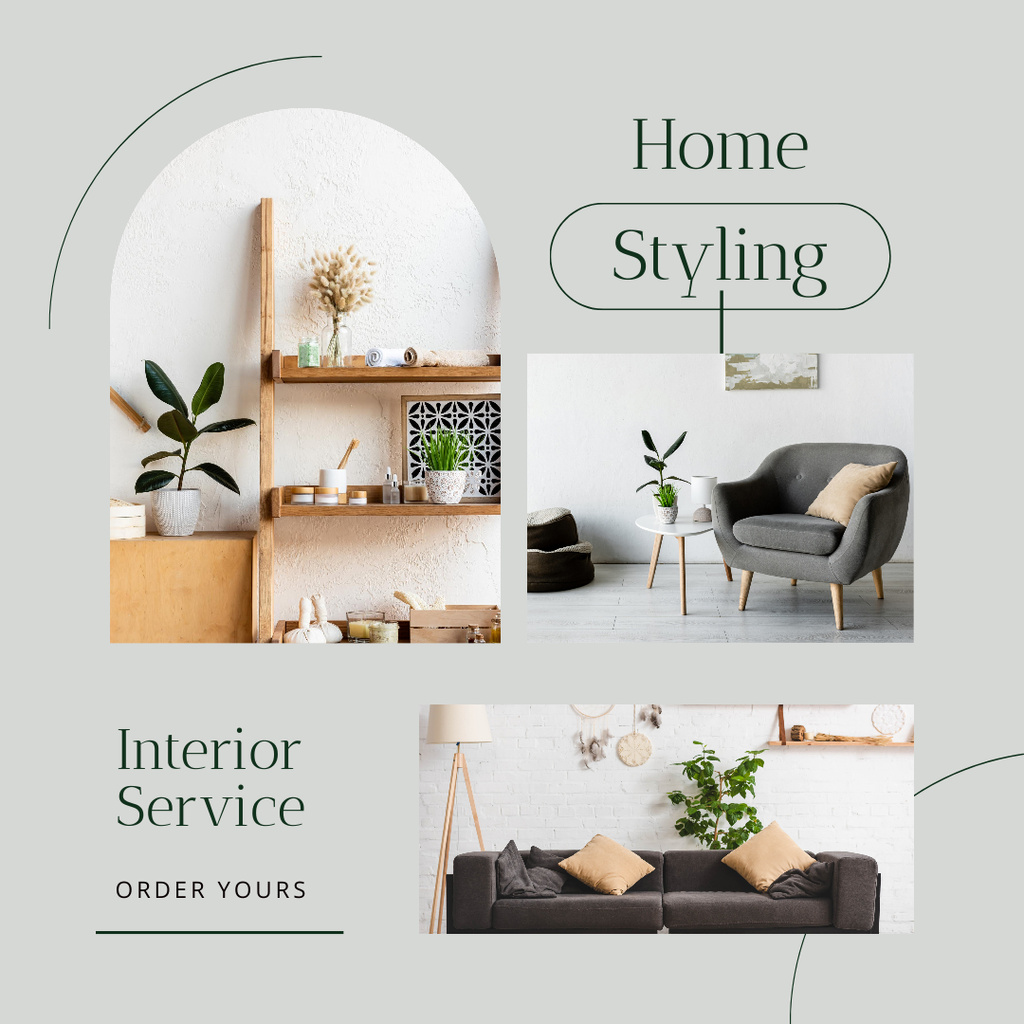 Interior Design Service for Home Styling Instagram AD – шаблон для дизайну