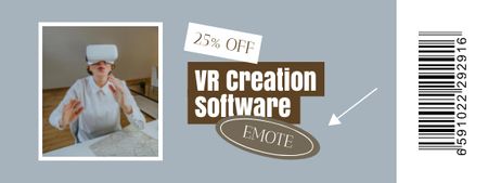 Woman in Virtual Reality Glasses Coupon Design Template