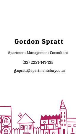 Ontwerpsjabloon van Business Card US Vertical van Apartment Manager Services