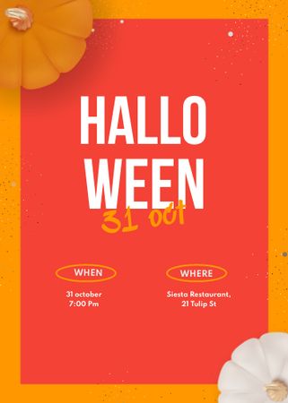 Halloween Celebration Announcement with Pumpkins Invitation Design Template