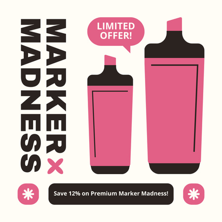 Platilla de diseño Limited Offer On Premium Markers Instagram