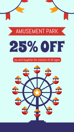 Affordable Pass For All Attractions In Amusement Park Instagram Video Story Design Template