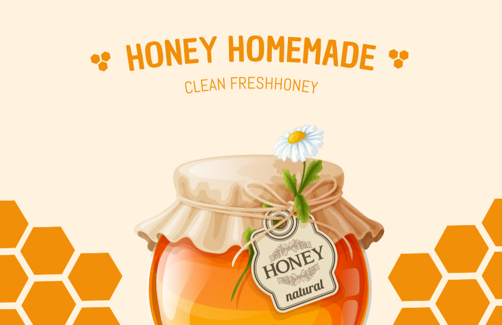 Plantilla de diseño de Homemade Honey Retail Discount Program Business Card 85x55mm 
