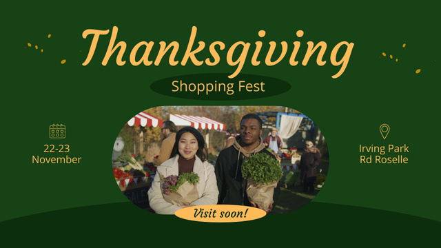 Thanksgiving Shopping Fest With Fresh Veggies And Fruits Full HD video Design Template