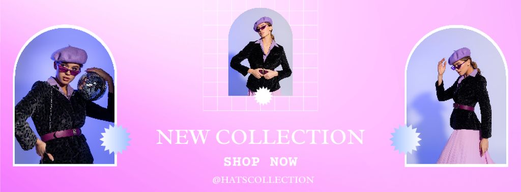 New Collection Pink Cover Facebook cover tervezősablon