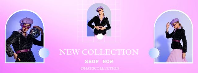 Designvorlage New Collection Pink Cover für Facebook cover