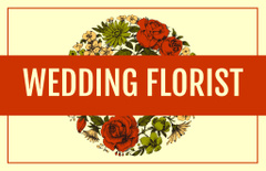 Wedding Florist Emblem with Bright Flowers