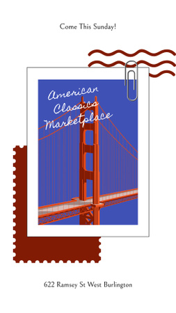 American Classics Marketplace Announcement In White Instagram Video Story Design Template