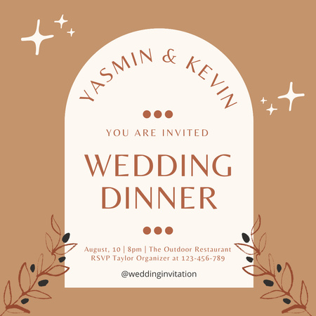 Wedding Dinner Invitation Instagram Design Template