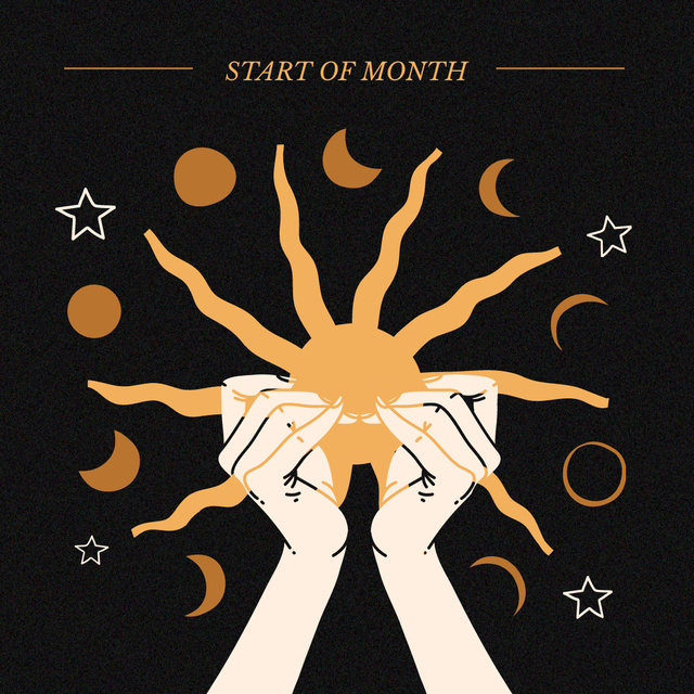 Astrological Inspiration with Hands holding Sun Instagram Πρότυπο σχεδίασης