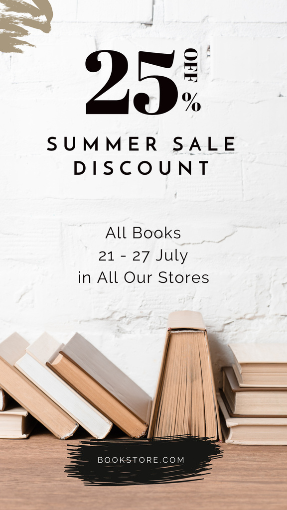 Seasonal Book Sale Offer with Discount Instagram Story – шаблон для дизайну