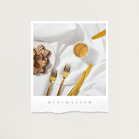 Breakfast in bed with Coffee and Cookie Instagram Design Template