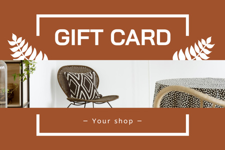 Stylish Home Decor And Cushion Gift Voucher Offer Gift Certificate Design Template