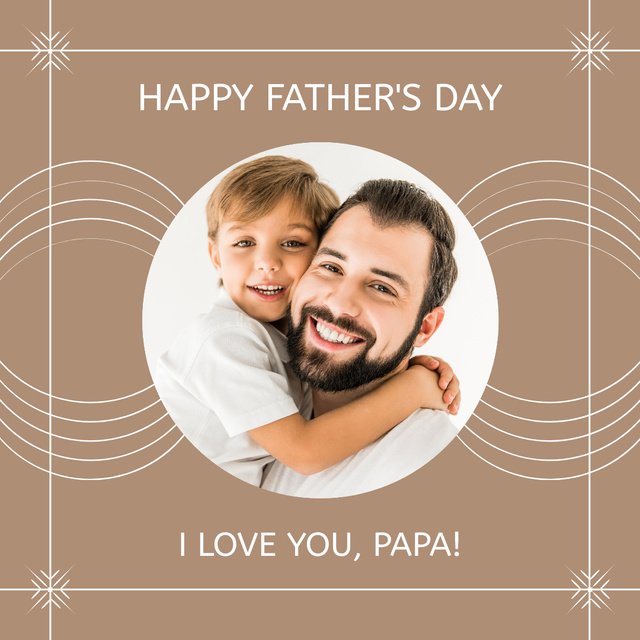 Plantilla de diseño de Greetings to Father's Day Instagram 