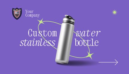 Egyedi rozsdamentes vizes palackok Business Card US tervezősablon