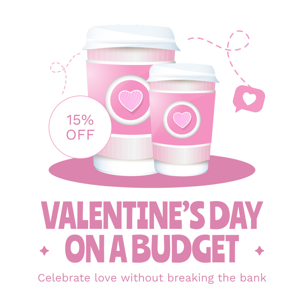 Ontwerpsjabloon van Instagram AD van Coffee to Go on Valentine's Day