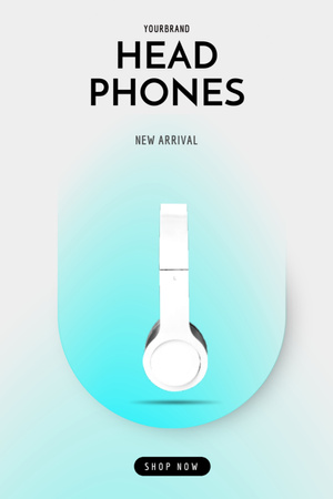 Platilla de diseño New White Headphones Announcement Tumblr