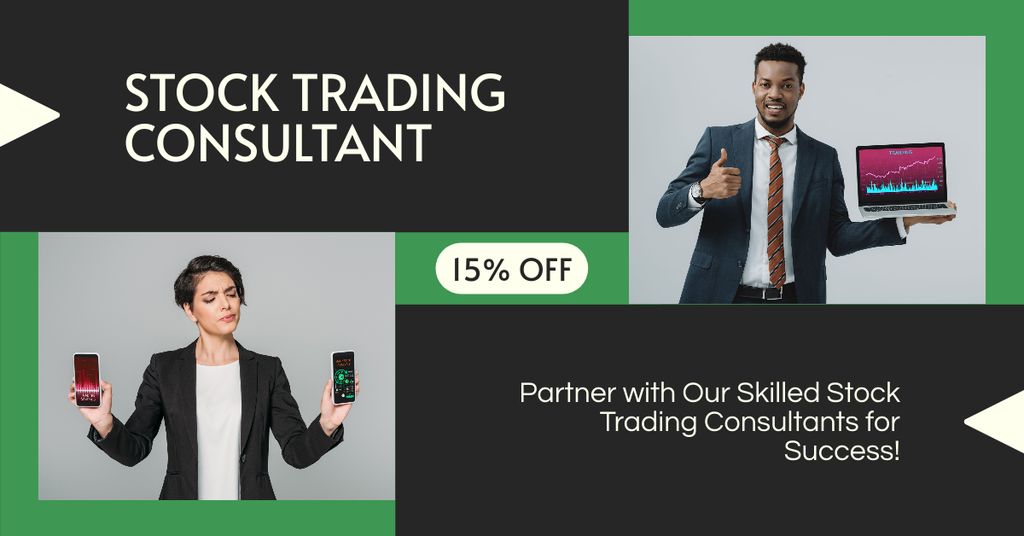 Services of Young Consultants for Stock Trading at Discount Facebook AD Tasarım Şablonu