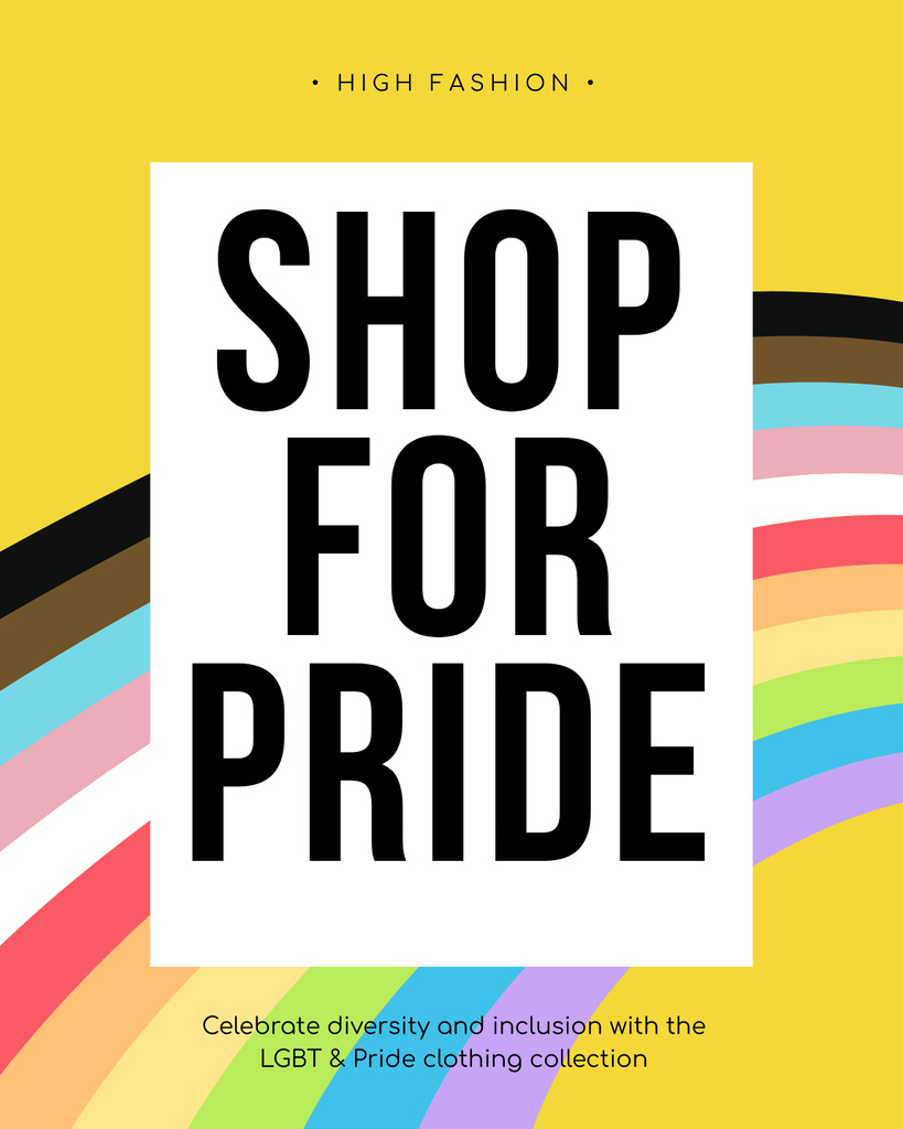 Fashion Shop Promotion With Pride Month Greeting Poster 16x20in Design Template
