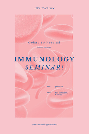 Designvorlage Red blood cells for Immunology seminar für Invitation 6x9in