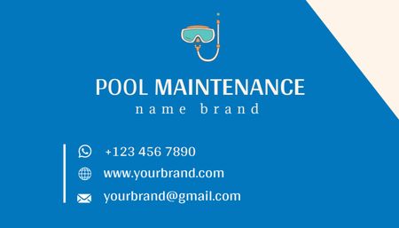 Plantilla de diseño de Oferta de servicio de mantenimiento de piscinas Business Card US 
