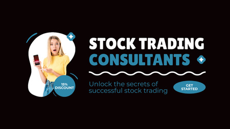 Platilla de diseño Stock Trading Online Consultants Title 1680x945px