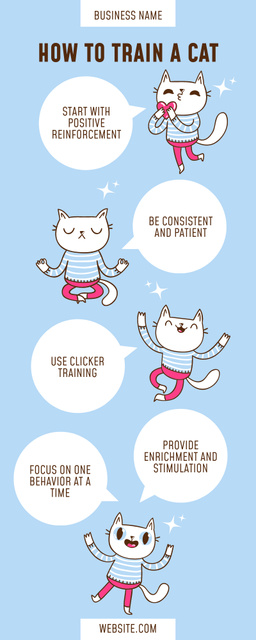 Guide How to Train a Cat Infographic Tasarım Şablonu
