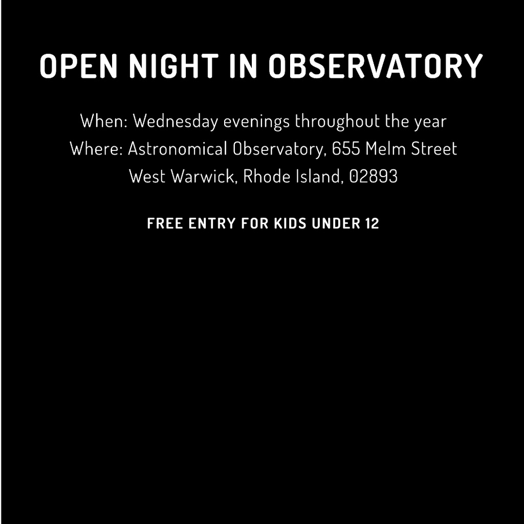 Open night in Observatory invitation Instagram AD Tasarım Şablonu