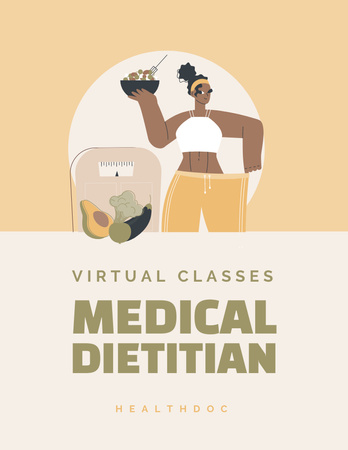 Nutrition and Dietetics Classes Announcement Flyer 8.5x11in Tasarım Şablonu