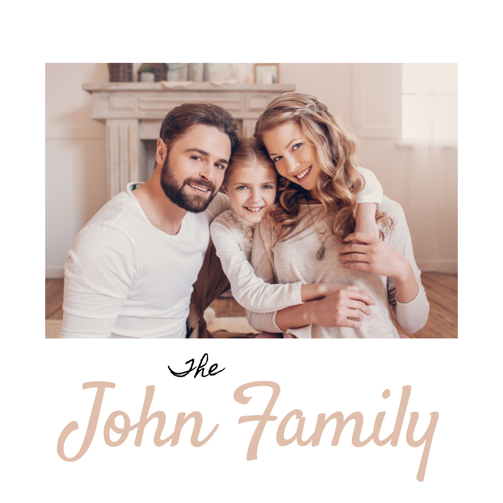 Cute Photo of Happy Family Photo Book Design Template
