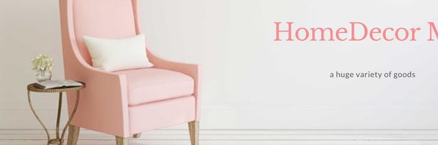 Furniture Shop Ad Pink Cozy Armchair Twitter Modelo de Design